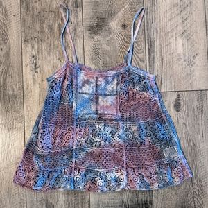 BOGO Free! UO Ecote Tie Dye Patchwork Lace Tank